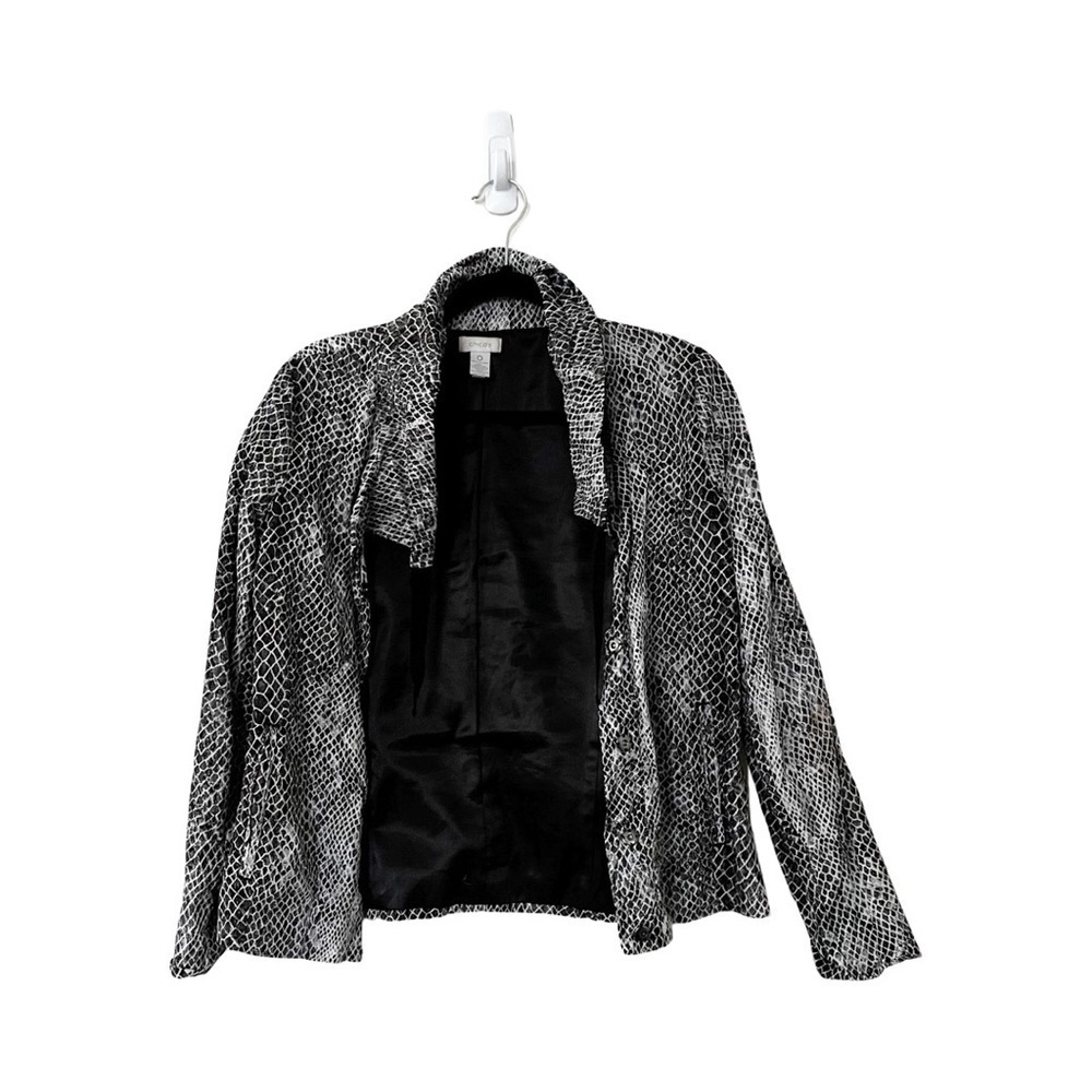 CHICO'S Nylon Oversized Snake Print Windbreaker H… - image 2